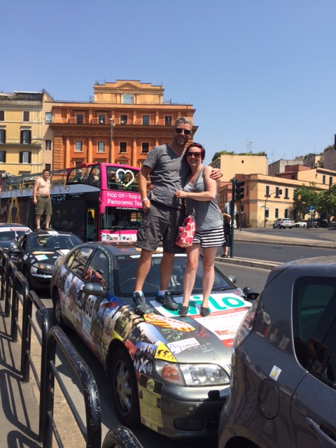 Zoe and Danny on their car