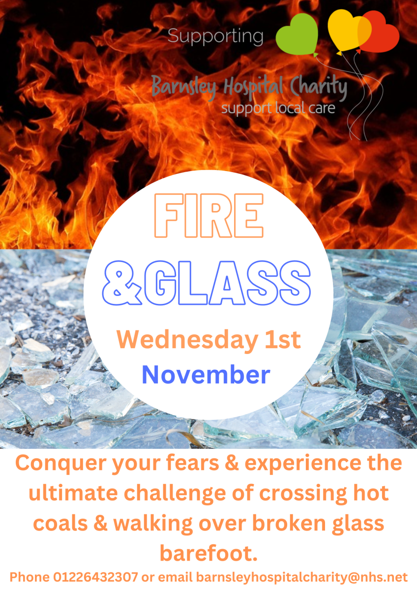 Fire and Glass Walk Barnsley Hospital Charity